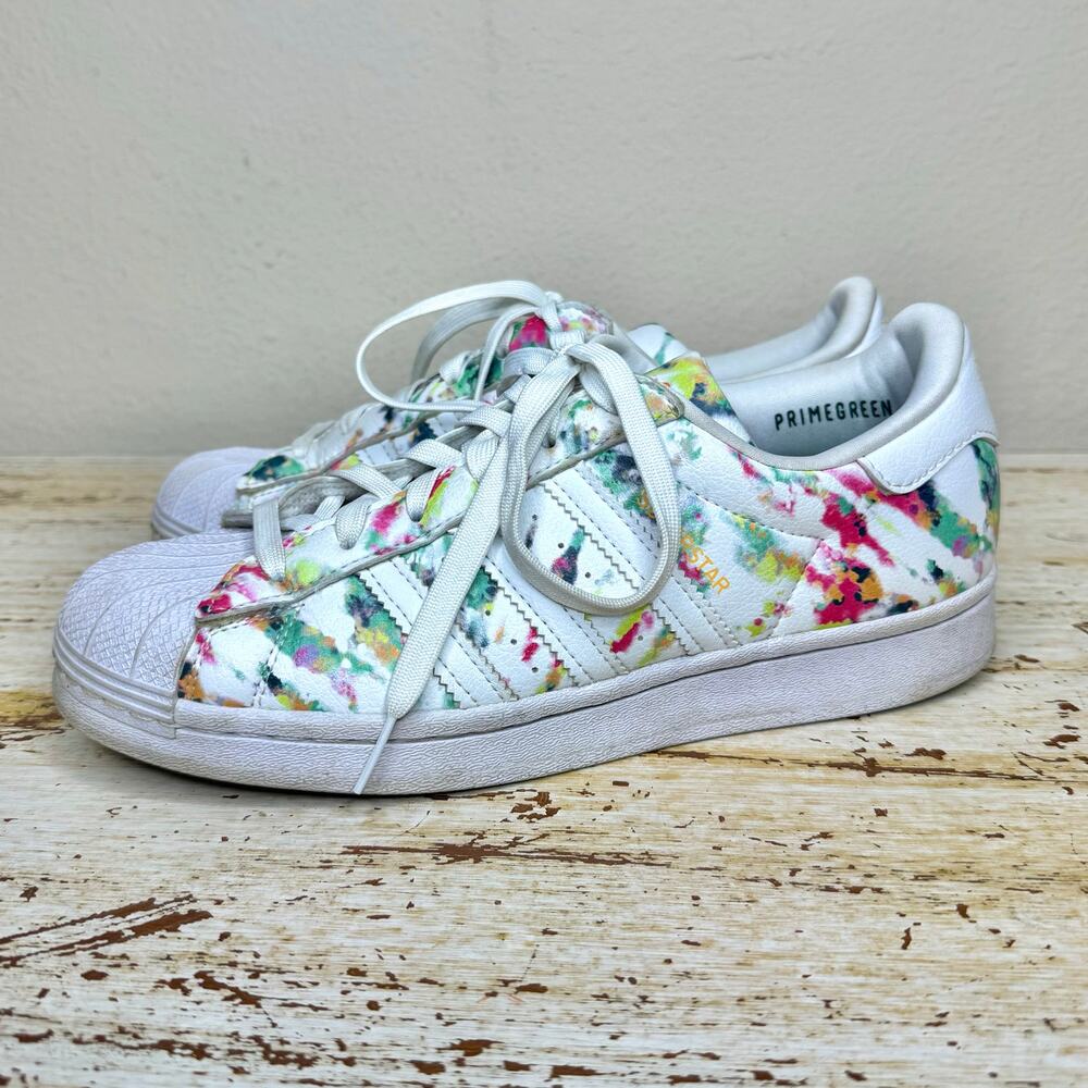 Adidas Primegreen Watercolor Floral Superstar Casual Sneaker Shoes 6
